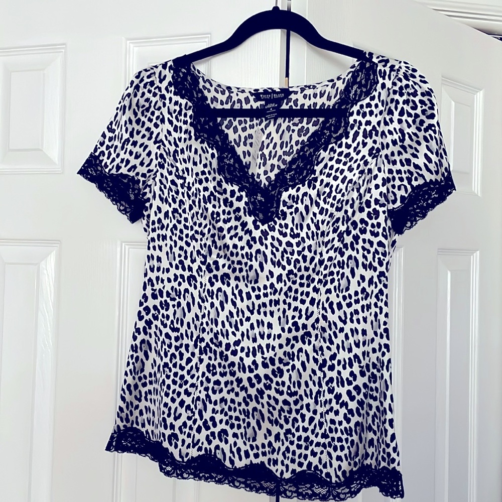 WHBM s/s 96% SILK stretch Size 4 top